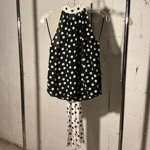 Alice + Olivia Silk Polka Dot Print Blouse Small